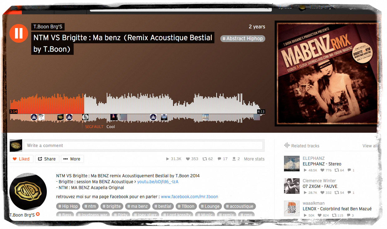 Stat Soundcloud pour le Remix MabenZ by T.Boon